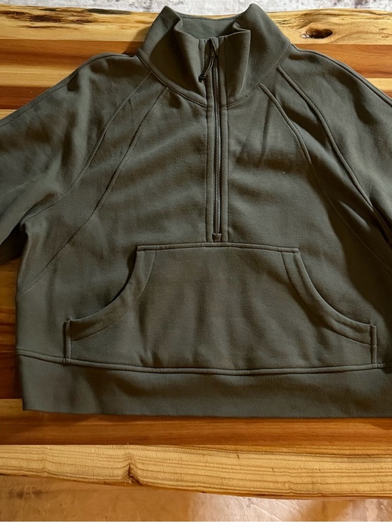 lululemon athletica Tops - lululemon athletica Olive Green Half-Zip Funnel Neck Scuba